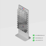 KYdisplay marble display stand in white, loaded with marble and stone samples