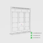 Side view of empty mosaic tile display stand without samples – KYDISPLAY