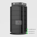 Front view of black mosaic tile rotating display rack without samples – KYDISPLAY