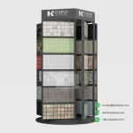 Black mosaic tile rotating display rack with 30 samples – KYDISPLAY