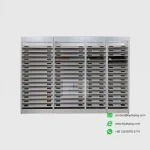 White 15-Tier Sample Display Cabinet, front view – KYDISPLAY