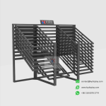 Black sliding tile display rack without tiles – KYDISPLAY showroom system