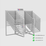 White sliding tile display rack without tiles – KYDISPLAY floor display shelves