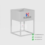KYdisplay tile sample display stand in white, side view without samples.