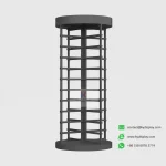 Empty 3-face Mosaic Display Stands side view showing triangular pillar and round base – KYDISPLAY