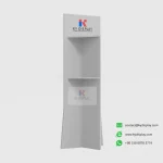 White Mosaic Tile Page Turning Display Stand front view with samples – KYDISPLAY