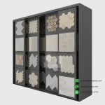 Black Push Pull Mosaic Display Stand Side View with Samples