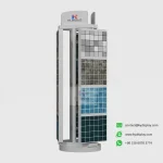 Side view of Rotating Mosaic Tile Display Rack with mosaic tile samples – KYDISPLAY