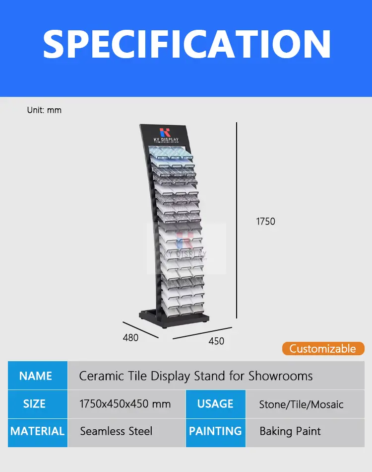 Ceramic Tile Display Stand for Showrooms | KYDISPLAY 2 Ceramic Tile Display Stand for Showrooms_Decription_KYdisplay