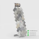 Stone Showroom Display Rack Premium Granite & Marble Sample Stand for Showrooms & Distributors_white_sample_side view_KYdisplay