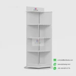 4-Layer Granite Showroom Stand – 32 Slots Granite Sample Display Stand_empty white_KYdisplay