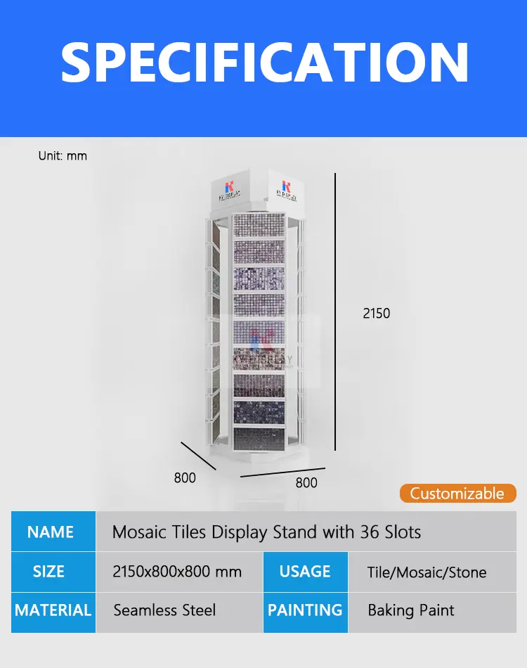 Mosaic Tiles Display Stand with 36 Slots 1 Mosaic Tiles Display Stand with 36 Slots_Decription_KYdisplay