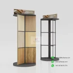 Best Rotating Wood Flooring Display Rack – 360 Degree 18-Sample Wooden Stand_Main 2_KYDISPLAY