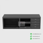 Best tile display Cabinet -Multi-Function Sliding Tilt + Drawer Showroom Cabinet_black_empty_KYdisplay