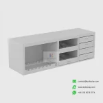 Best tile display Cabinet -Multi-Function Sliding Tilt + Drawer Showroom Cabinet_white_empty_KYdisplay