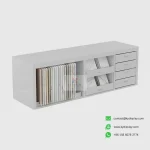 Best tile display Cabinet -Multi-Function Sliding Tilt + Drawer Showroom Cabinet_white_samples_KYdisplay