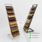 Powerful Slanted Hardwood Flooring Display Rack – 12+ Wood Samples_one and two side_KYdisplay