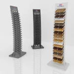 High-Capacity Slanted Wood Flooring Display Rack – 20 Tiers, 40 Samples (2 per Layer)_Main 1_KYdisplay
