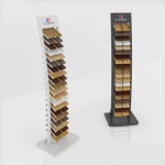 High-Capacity Slanted Wood Flooring Display Rack – 20 Tiers, 40 Samples (2 per Layer)_Main 2_KYdisplay