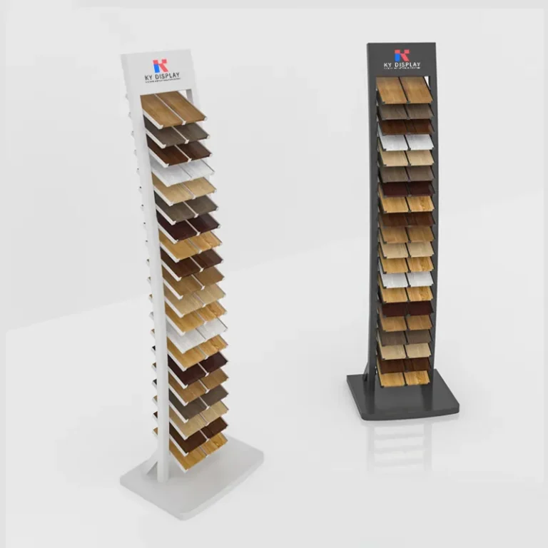 High-Capacity Slanted Wood Flooring Display Rack – 20 Tiers, 40 Samples (2 per Layer) | KYdisplay 13 High-Capacity Slanted Wood Flooring Display Rack – 20 Tiers, 40 Samples (2 per Layer)_Main 2_KYdisplay