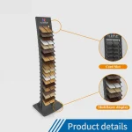 High-Capacity Slanted Wood Flooring Display Rack – 20 Tiers, 40 Samples (2 per Layer)_Product Detail_KYdisplay