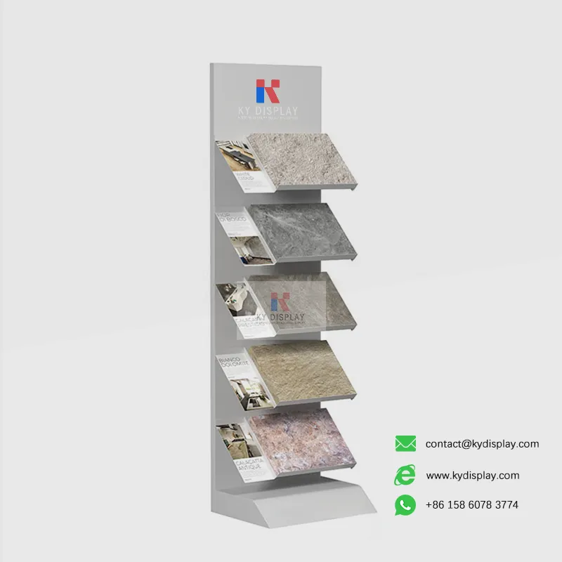 Marble Stack Display Rack Top Marble Display Rack 5-Slot | Powerful Custom Medium Sample Display ...