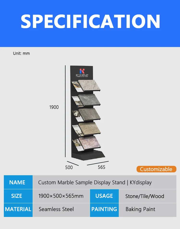 Marble Display Rack – Custom Marble Sample Display Stand | KYdisplay 1 Marble Display Rack – Custom Marble Sample Display Stand_Decription_KYdisplay