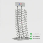 Contour Tile Display Tower – 3-Column 15-Layer Vertical Small Sample Stand_white empty_KYdisplay