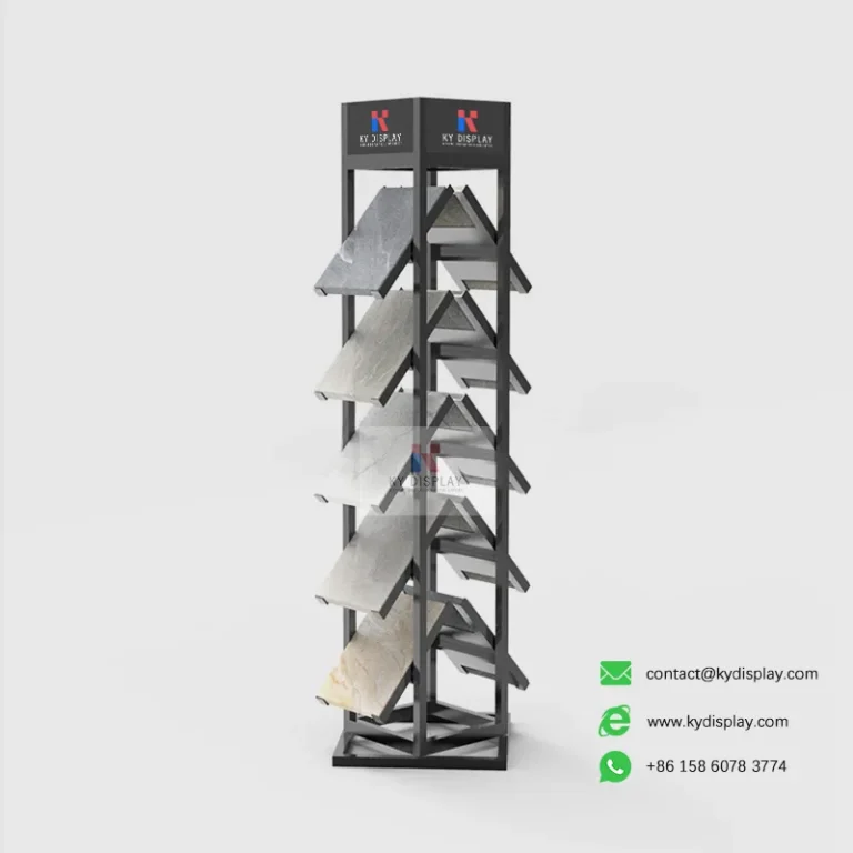 Products 12 Quartz Sample Display Rack – Double-Sided 5-Layer 10-Sample Vertical Stand_Main 2_KYdisplay.png