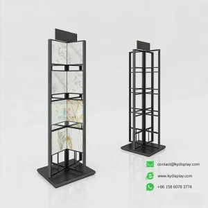 4 Sided Spinner Display Stand – 360° Rotating Tile Stone Sample Rack_Main 01_KYdisplay