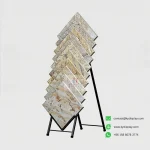 Inclined Waterfall Stone Display Stand – Artificial Stone Sample Showcase Rack_Samples_KYdisplay