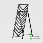 Inclined Waterfall Stone Display Stand – Artificial Stone Sample Showcase Rack_empty_KYdisplay