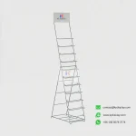 Leaning Tile Display Rack – A-Frame 10-Shelf Stone Sample Stand_white empty_KYdisplay