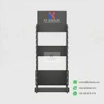 Quartz Granite Marble Display Stand – 12-Slot Flat Insertion Vertical Rack_black empty_KYdisplay