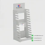 Quartz Granite Marble Display Stand – 12-Slot Flat Insertion Vertical Rack_white empty_KYdisplay