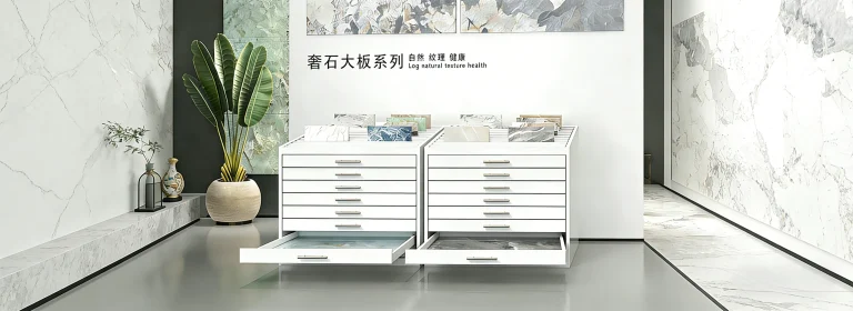 2026 Best Large Format Tile Display Racks: Sliding Systems Guide from KYDISPLAY Factory with Real Photos 18 Tile Display cabinet_KYdisplay