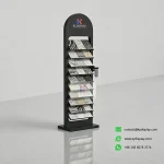 Arched Stone Display Rack Floor Sample Tower-black 3-KYdisplay