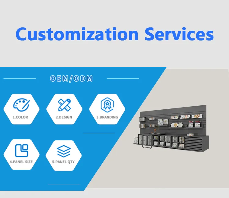 Double Sided 4 Panel Slab Display Rack – 16-Slab Freestanding Showroom Stand | KYdisplay 7 Customization Services