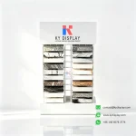 Double Column Countertop Stone Display Rack with Removable Logo Header 1