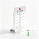 Double Column Countertop Stone Display Rack with Removable Logo Header 2