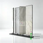 Double Sided 4 Panel Slab Display Rack – 16-Slab Freestanding Showroom Stand-Samples 2 KYdisplay