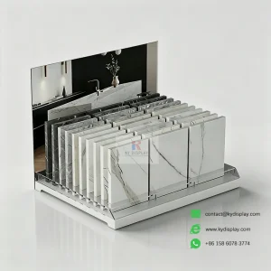 Quartz Countertop Display Stand – 22-Slot Tabletop Sample Rack 1-KYdisplay