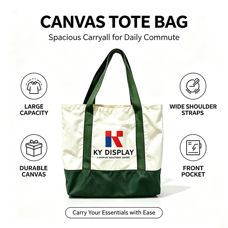 Custom Branded Canvas Tote Bags – Two-Tone Shopper with Logo | Corporate Gift 4 Custom Canvas Tote Bags – Two-Tone Shopper with Pantone Logo-liveshot-green-KYdisplay-Description 1