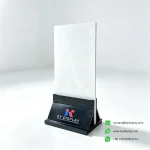 Stone Slab Display Stand – 40mm Single-Sample Floor Holder with Logo Base-left side-KY DISPLAY
