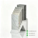 A-Frame Stone Display Stand – Stepped Ladder Countertop Sample Rack-right side-KY DISPLAY